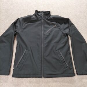 NIKE Jacket Men MEDIUM Black Full Zip Tech Interior Exterior Pocket Fleece Lined